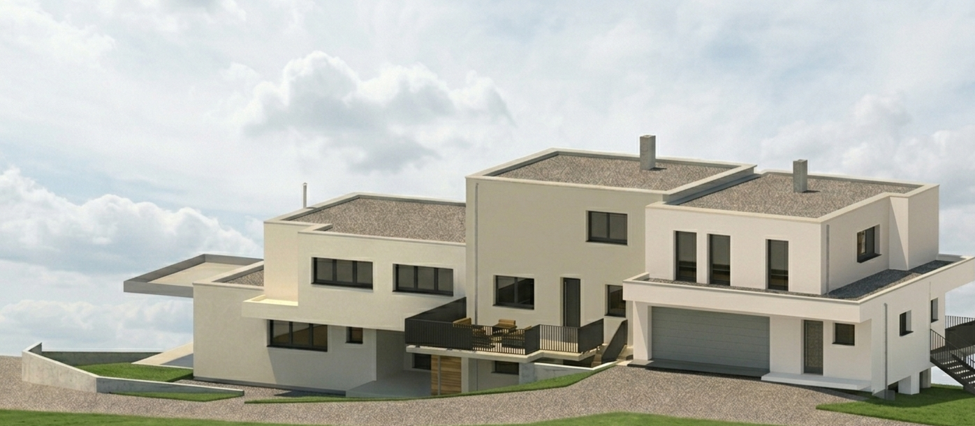 Zubau Einfamilienhaus 3D